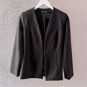 Krisa Revolve Blazer Womens Black Ponte Open & Hook Eye Closure Short Ja…